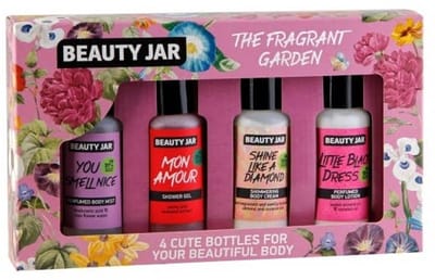 Beauty Jar The Fragrant Garden Geschenkset – 4-delige Bodycare Set – Body Mist, Douchegel, Bodycrème & Bodylotion – 4 x 80 ml