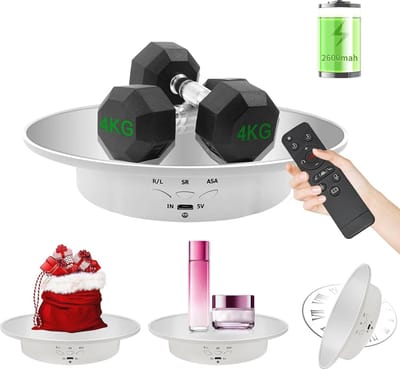 Draaitafel voor Fotografie met Afstandsbediening - 7,9 Inch Gemotoriseerde Roterende Display Stand - 18 LB Capaciteit