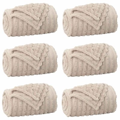 vidaXL Kleden 6 st Beige 150 x 130 cm 2.85 kg Fleece