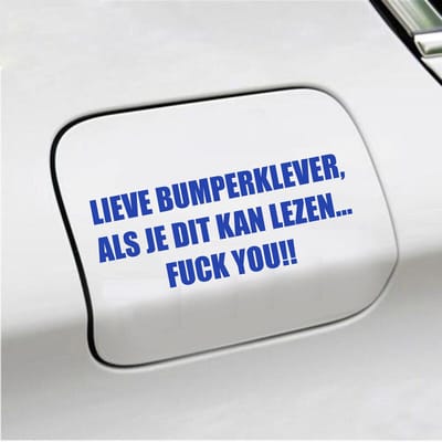 Bumpersticker - Lieve Bumperklever - 6 X 14,8 - Blauw
