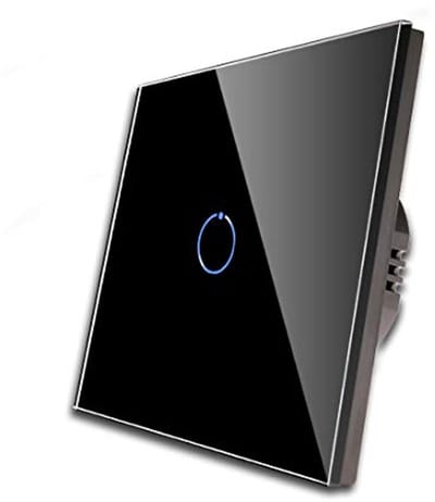 Moderne Aanraakschakelaar met Gehard Glas en LED Display - 1-polig zonder Neutrale Geleider