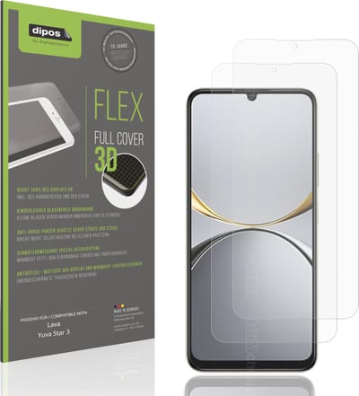 dipos FLEX – 2x Matte Screenprotector geschikt voor Lava Yuva Star 3 | Volledige Schermbescherming | Case-Friendly