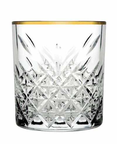 Pasabahce Timeless Tumbler 35,5 cl goud (Golden Rim) set van 4)