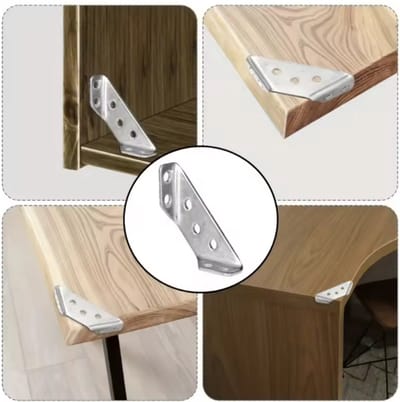 Han-Bar® Hoekbeugels - roestvrij staal met schroeven - 90° haaks - houten meubels - planken - kasten - hoekverbinders (10 stuks)