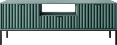 Selsey Vellore - RTV kast 154 cm - groen met geribbelde fronten, zwarte handgrepen en frame