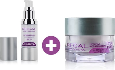 Regal Age Control Anti-Rimpel UV Protect Voordeelverpakking – SPF30 Dagcrème + SPF15 Serum – Botox Effect & Hyaluron Lift – 75ml