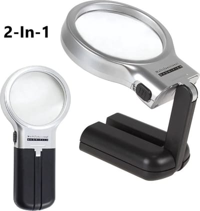 Opvouwbare Loep Met 2x LED Verlichting I Hand Loep I Vergrootglas I Leesloep I Insectenloep I Hobby Loep