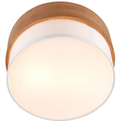 Trio Lighting Seasons plafondlamp, hout/wit Ø 30 cm