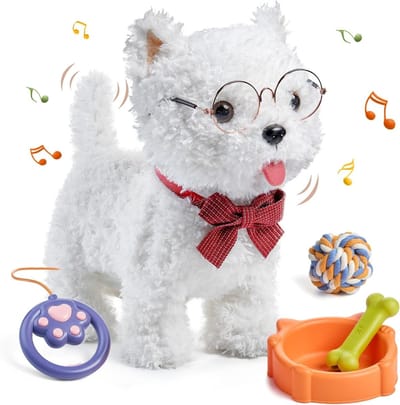 Interactief Pluche Puppy Speelgoed voor Kinderen, Elektronisch Hondenspeelgoed voor Peuters 3-6 Jaar, Perfect Cadeau voor Jongens en Meisjes met Geluid en Beweging
