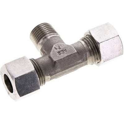 12L & M16x1.5 (con) RVS T-stuk Snijringkoppeling Buitendraad 315bar ISO 8434-1