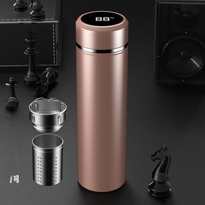 Nieuwe 316 Roestvrij Staal Vacuüm Beker Handig Intelligente Temperatuurweergave Waterbeker Zakelijk Kantoor Thee Water Scheiding Cadeaubeker 500ml