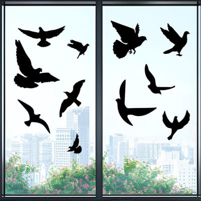 Allecto - Anti-Collision Stickers - Veiligheidsstickers voor Ramen en Deuren - 22-delige set - Vogelbescherming - Voor veilig binnenkomen - Geschik...