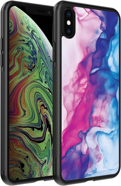 Smartphonica Telefoonhoesje Geschikt voor iPhone X/Xs met Roze Blauw Marmer Opdruk - TPU Backcover Case Rose Blue Marble Design geschikt voor Apple iPhone X/10;Apple iPhone Xs