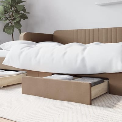 Bedlades Set - Opbergboxen - Onder Bed - Met Wielen - Set van 2 - Cappuccino