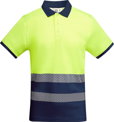 Roly Poloshirt Atrio Shortsleeve RY9318 - Navy Blue 55/Fluor Yellow 221 - L