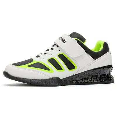 Bovista Powerlift Schoenen - Powerlifter - Weightlifting - Squat - Gewichthef - Gym Schoenen - Sneaker - Wit/Geel - Maat 39