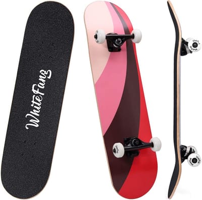 Compleet Skateboard Double Kick 7-laags Canadees Esdoorn - 78.9 cm voor Kinderen en Beginners