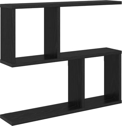 vidaXL - Wandplank - Zwart - eiken - 60 - x - 12 - x - 50,5 - cm - Bewerkt - hout