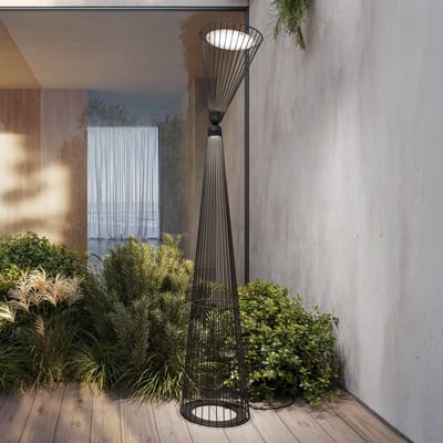 Karman LED buiten vloerlamp Ikonika, zwart, hoogte 180 cm IP55