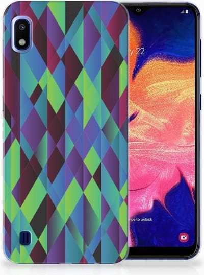 Samsung Galaxy A10 TPU Hoesje Abstract Green Blue