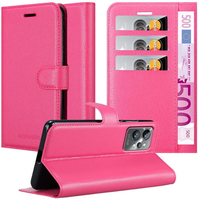 Cadorabo Hoesje geschikt voor Realme GT 2 PRO in KERSEN ROZE - Beschermhoes met magnetische sluiting, standfunctie en kaartvakje Book Case Cover Etui