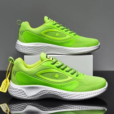 Heren Hardloopsneakers Mode Casual Fly Knitting Ghost Eye Nachtlichtgevende Hardloopschoenen Trend Plus Size 46 Outdoor Sportschoenen 40 fluorescerende groene kleur
