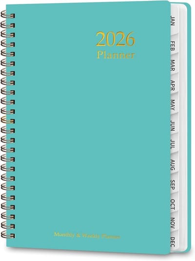 Kalender 2026 - Dagplanner Weekplanner - Afspraken Plannen - FSC Gecertificeerd Papier - 8.5 x 11 cm - Licht turkoois