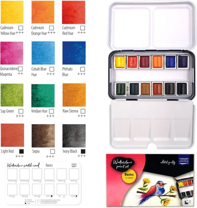 Vaessen Creative Aquarelverf Basis 12 kleuren