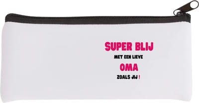 Akyol - super blij met een lieve oma zoals jij Etui - Oma - de liefste oma - verjaardag - cadeautje voor oma - oma artikelen - kado - geschenk - 20 bij 9 cm