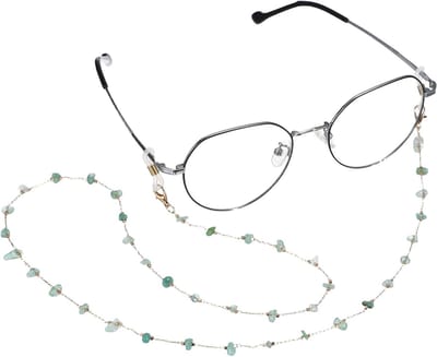 Elegante brillenketting voor dames en heren, kristallen brillenhouder met anti-verlies functie, groen en stijlvol