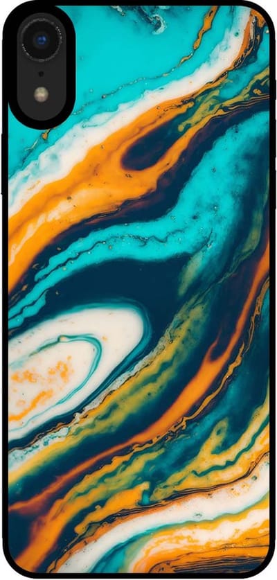 Smartphonica Telefoonhoesje voor iPhone Xr marmer look - backcover marmer hoesje - Groen geschikt voor Apple iPhone XR