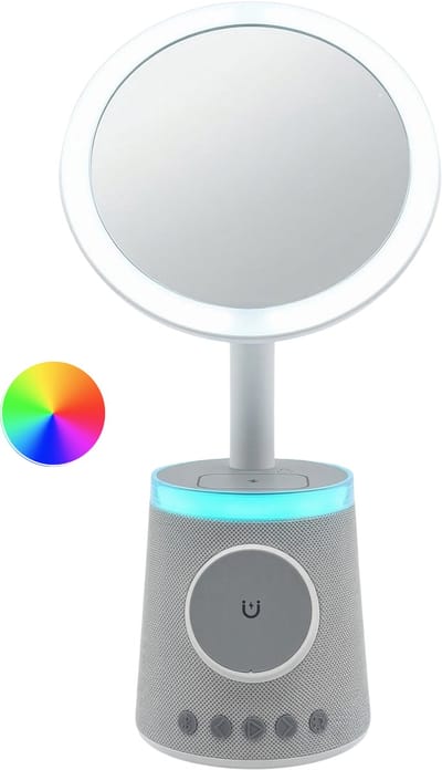 MaCooLy® Make Up Spiegel met LED Verlichting – LED Make-up Spiegel met Licht – Bluetooth Speaker & Qi Draadloos Opladen – Inclusief USB-C Oplaadkabel - Colour Changing LED - Moederdag - Cadeau