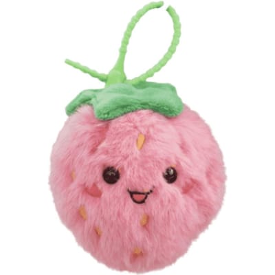 Super Zacht Haar Fruit Pluche Bedeltje Miniatuur Aardbei/Ananas Vorm Pluche Fruit Ornament Pluche Gevuld Poppetje Tas Decoratie aardbei