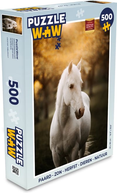 Puzzel Paard - Zon - Herfst - Dieren - Natuur - Legpuzzel - Puzzel 500 stukjes
