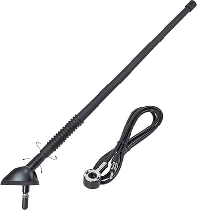 Universele Antenne - Flexibele Radio Antenne - Voertuig Radio Ontvangst - Zeer Flexibele Stang - 1.4m Kabel - Zwart