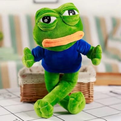 45cm Verdrietige Kikker Pluche Speelgoed Zacht Gevuld Kussen Pepe De Kikker Magische Uitdrukking Pluche Pop Schattig Cadeau Voor Kinderen Jongens Meisjes groen