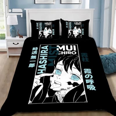 Dekbedovertrek Demon Slaye 3D Exquisite Muichiro tokito Anime Digitale Print Beddengoed Set Dekbed Bed Jeugd Huisdecoratie Jongens Cadeau 100x135cm