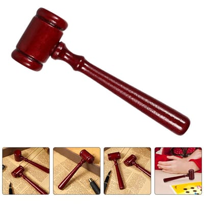 1 Stuk Rechtershamer Advocaat Cadeau Hamer Auto Mini Houten Massief Hamer Ornament donkerrode kleur