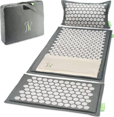 SnelShoppen - Acupressuurmat Set XL met Kussen, Spijkermat voor Ontspanning, Pijnverlichting, Ergonomisch, 100% Natuurlijk, Perfect voor Thuis, Medita
