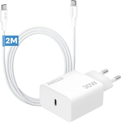 Phreeze 30W usb C adapter set - Oplader met usb C naar usb C kabel 2 meter - Wit