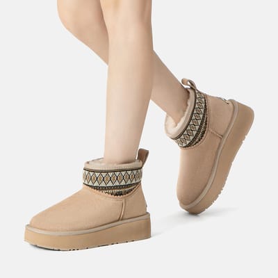EVER AU Australia Dames Plover Geweven Enkel Platform Laarsjes