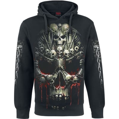 Spiral - Gothic Trui met capuchon - Death Bones - L tot XXL - voor Mannen - zwart