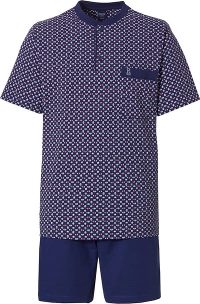 Pastunette heren shortama - Blue Squares - 66 - Blauw