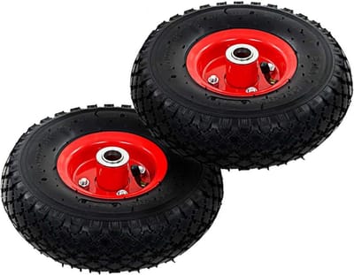 Stevige Trolleywielen Set van 2 - Rubberen Kruiwagenwielen 3.00-4 (260x85 mm)