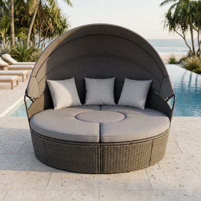 Luxe Loungeset – Weerbestendig – Grijs – 180 cm – Industrohome