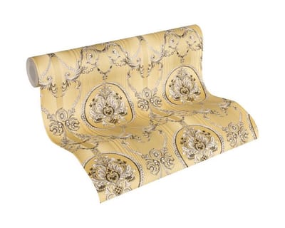 KLASSIEKE ORNAMENTEN BEHANG - Goud Zilver Bruin Creme Metallic - AS Creation Hermitage 10