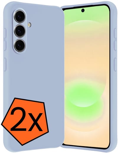 Hoes - 2 Stuks - Geschikt voor Samsung Galaxy A37 - Sterk & Shockproof - Case Siliconen - Back Cover - Telefoon Hoes - Lichtblauw