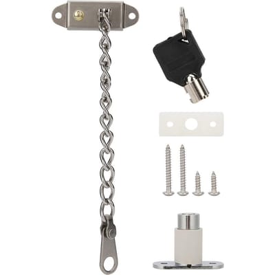 Chaîne de porte antivol en acier inoxydable Sécurité enfants pour fenêtre en alliage d'aluminium white