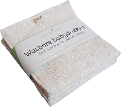 Bambini Pure Wasbare Babydoekjes – 8 stuks – 100% biologisch katoen – extra dik & herbruikbaar