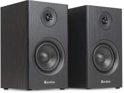 Boekenplank speakers - Audizio BS15 - Actieve speakerset met Bluetooth - HiFi speakers - 60W - Zwart